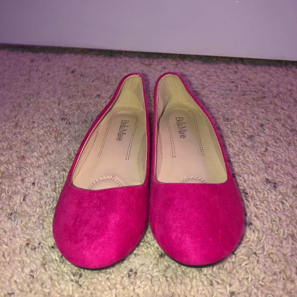 Hot Pink Suede Bella Marie Flats